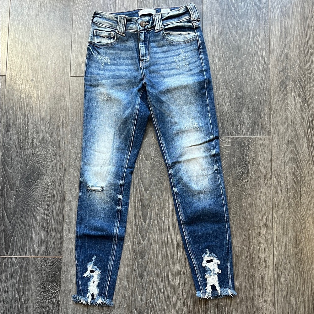 KanCan Distressed Dark Blue Skinny Jeans
